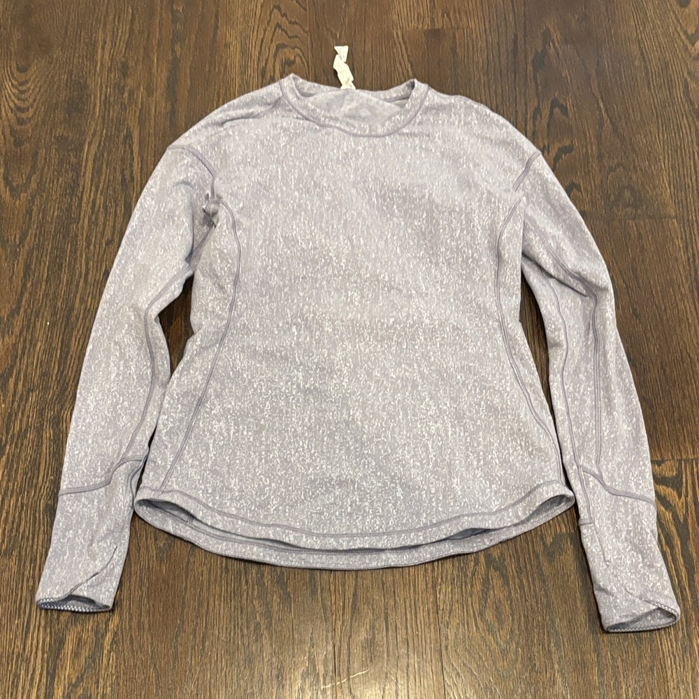 Lululemon Athletica Women’s Heathered Light Gray Long-Sleeve Crew Size 4